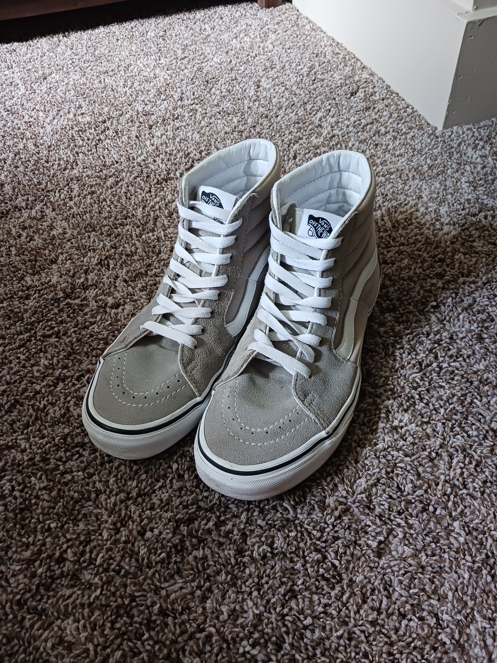 Vans Sk8-Hi High Top Sneakers in Light Grey M7 W 8.5